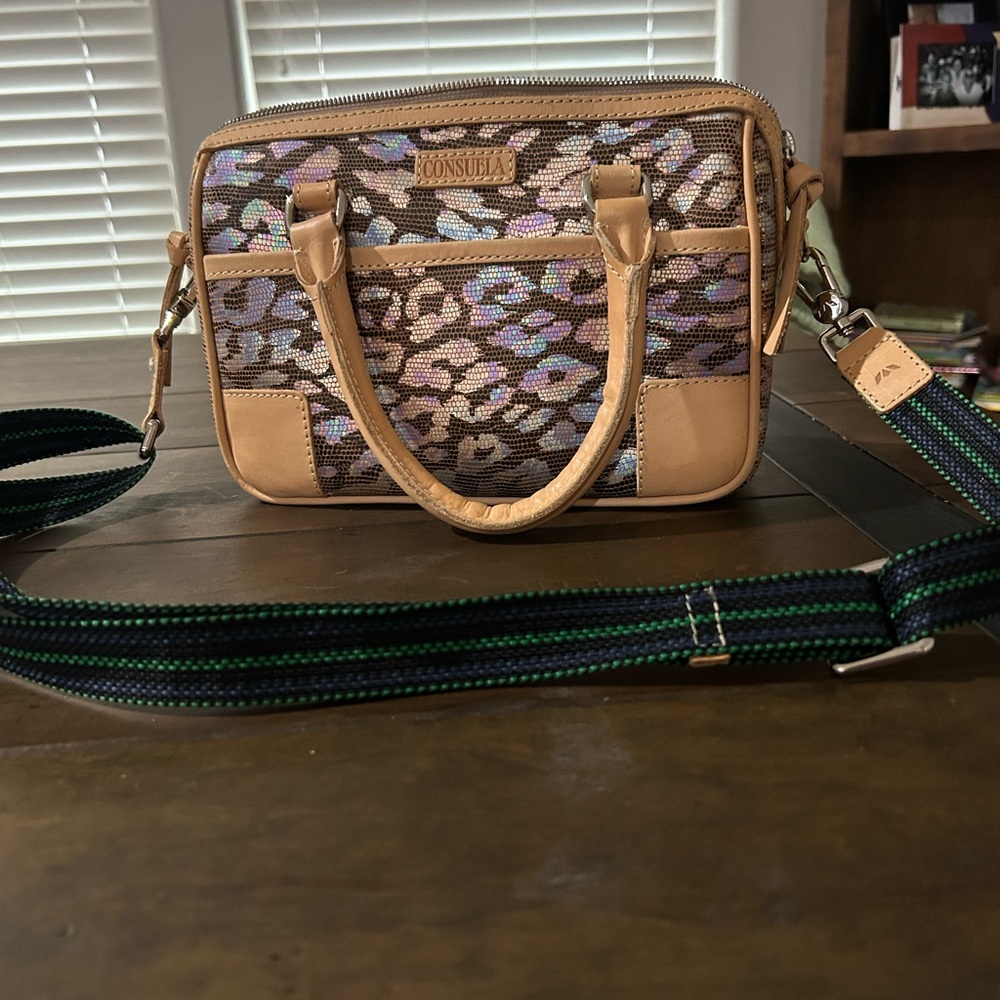 Consuela Tan and Multicolor Crossbody Bag